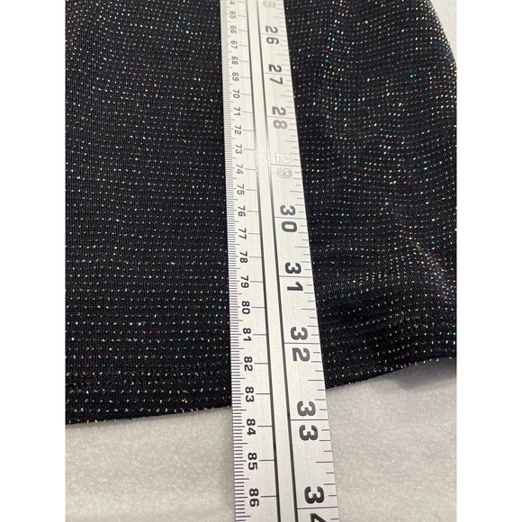 Forever 21 Sz. S Black Self-Design Shimmery Bodycon Dress V-Neck Long Sleeve NWT - Picture 10 of 12